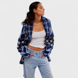 Portia - Cardigan vintage cu guler button down și mânecă lungă