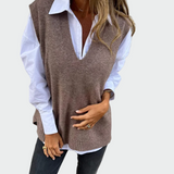 Pulover fără mâneci tricotat