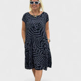 Nelia - Rochie de vară cu decolteu rotund și imprimeu frumos