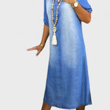 Ilse - Rochie de vară cu decolteu în V din denim