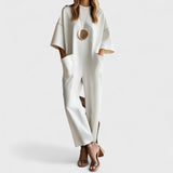 Emmy - Salopetă elegantă cu mâneci scurte