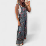 Bethany - Salopetă din Denim cu Motiv Floral