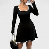 Antonia - Rochie elegantă cu mâneci lungi, evazată