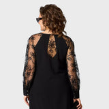 Giada - Rochie Neagră Sexy Elegantă din Dantelă