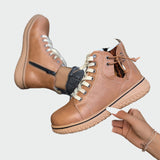 Cizme ortopedice din piele până la gleznă