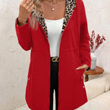 Maryam – Palton reversibil cu glugă și model leopard