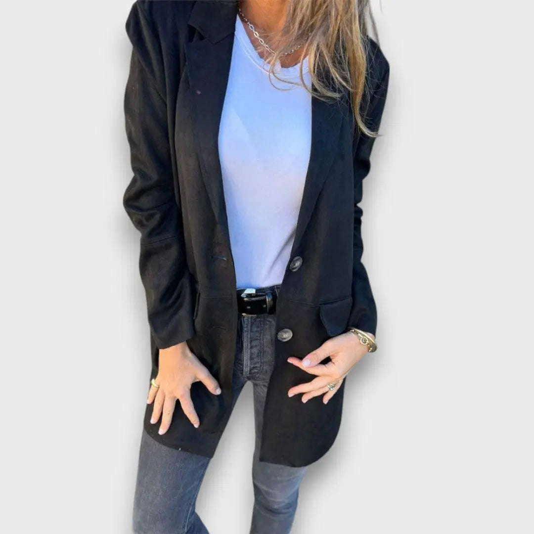 Eloise – Blazer-Cardigan Moale în Culoarea Cămălăului