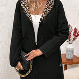 Maryam – Palton reversibil cu glugă și model leopard