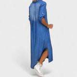 Ilse - Rochie de vară cu decolteu în V din denim