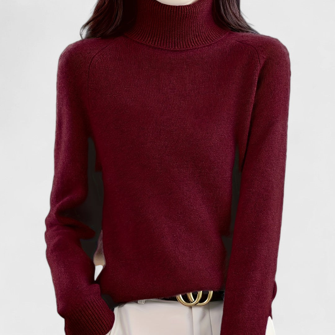 Sapphire - Pulover cu guler înalt solid