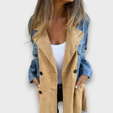 Ariana – Palton din Denim și Piele Ecologică Suede