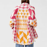 Portia - Cardigan vintage cu guler button down și mânecă lungă