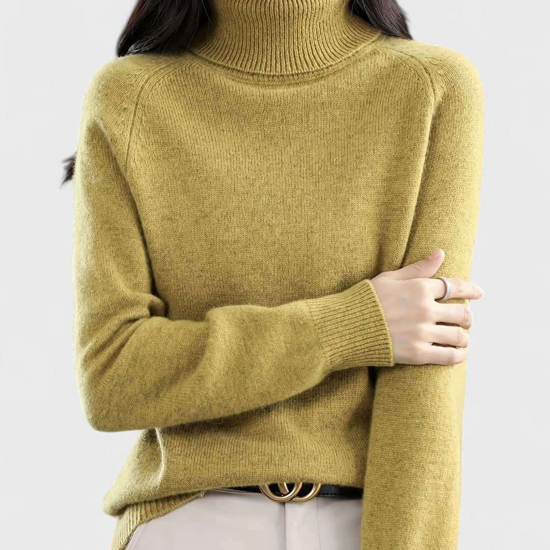 Sapphire - Pulover cu guler înalt solid