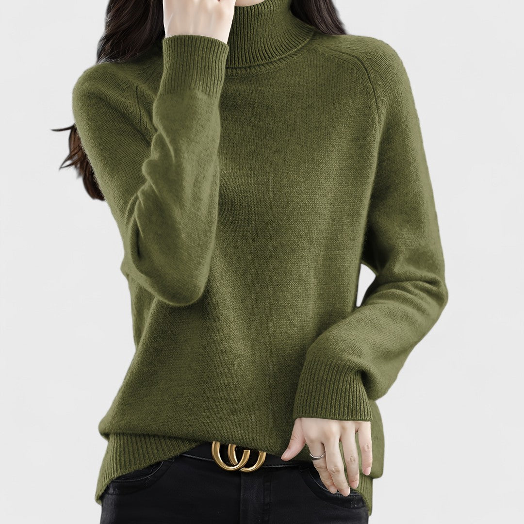 Sapphire - Pulover cu guler înalt solid