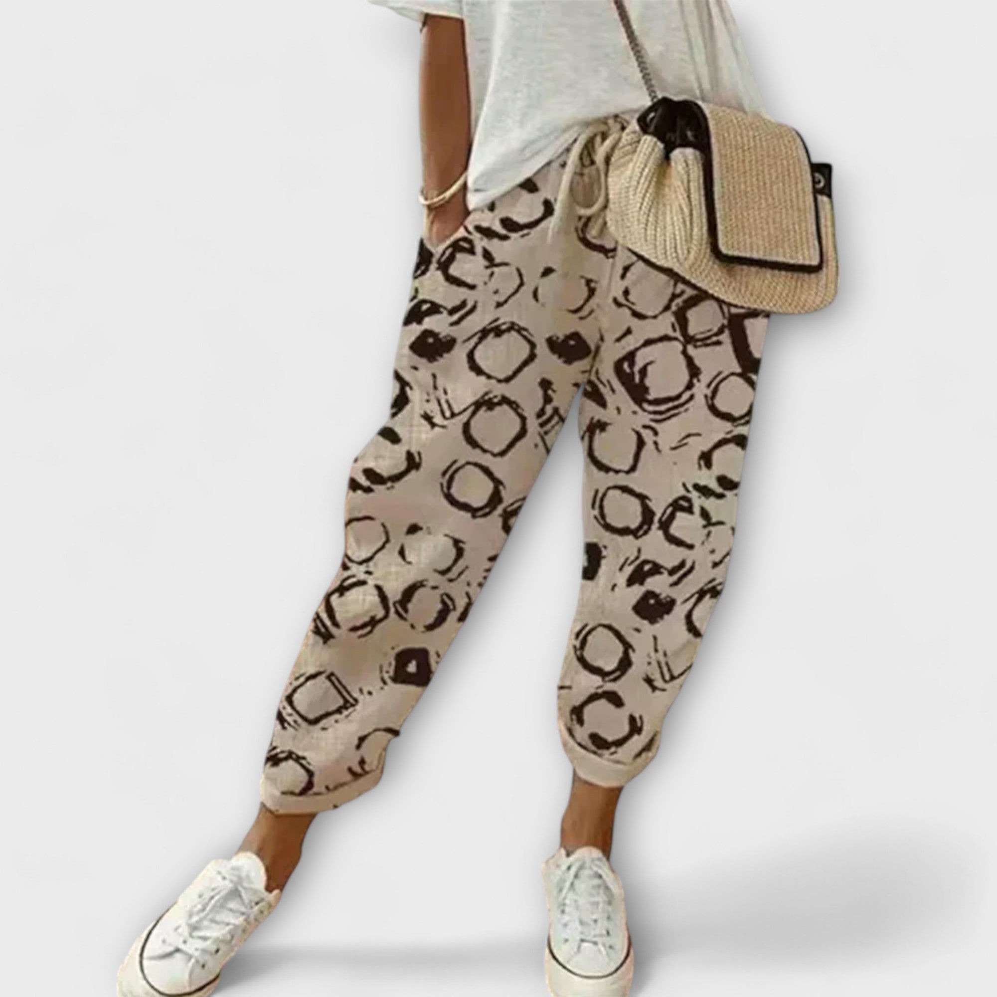 Burga - Pantaloni confortabili din bumbac și in