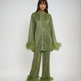 Lya - Set din două piese cu guler din pene