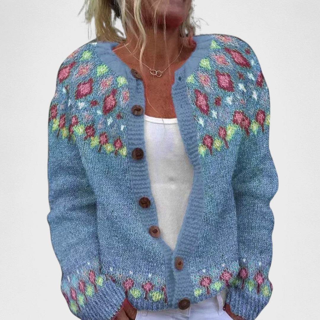 Lianne - Cardigan cu tricotaj larg și model elegant