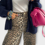 Chandra - Blugi Vintage cu Model Leopard