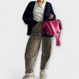 Chandra - Blugi Vintage cu Model Leopard