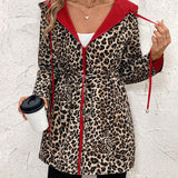 Maryam – Palton reversibil cu glugă și model leopard