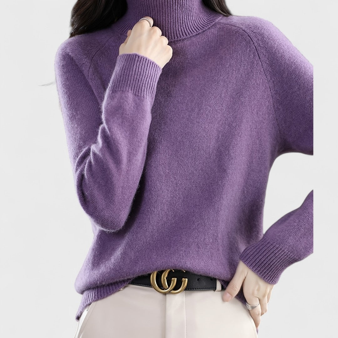 Sapphire - Pulover cu guler înalt solid